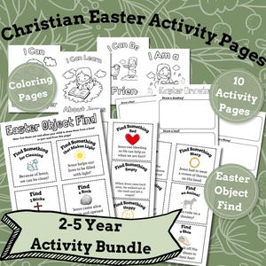 Christian Easter Activity Pages for Young Children 2-5 Years Old- Engaging Easter Story Object Find, Coloring Pages & Drawing Pages for Kids