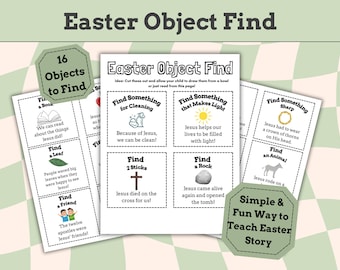 Easter Story Activity for Kids- Christian Easter Object Find/Scavenger Hunt for Young Children- Use as Sunday School or Family Activity