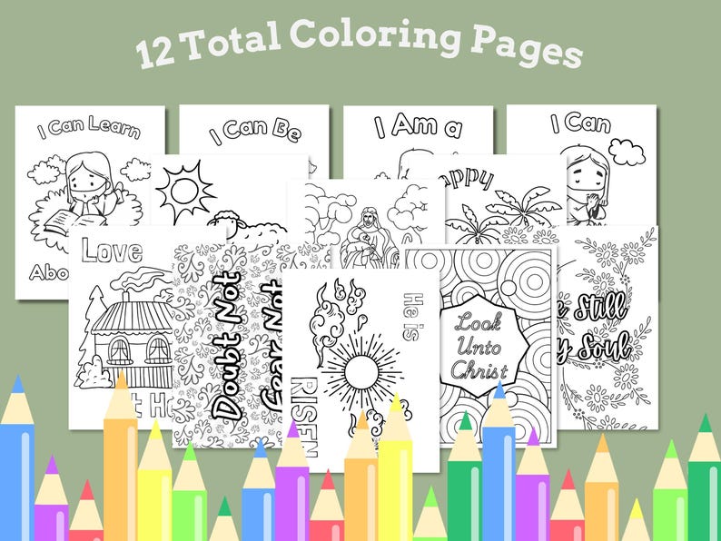 12 total Easter coloring pages