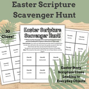 Easter Bible Scavenger Hunt | Religious Easter Scripture Game | Engaging Easter Activity for Kids & Teens