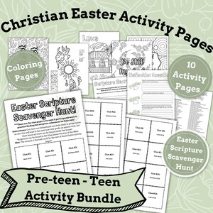 Christian Easter Activity Pages for Pre-Teens & Teens - Coloring Pages, Easter Scripture Scavenger Hunt and More