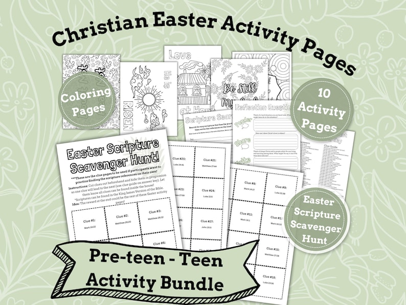 Christian Easter activity bundle for pre-teens and teens