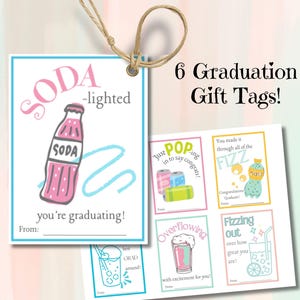 Soda Pop Graduation Gift Tags, Printable Graduation Gift, Congratulations Graduate, Multiple Graduate Gifting
