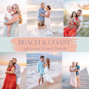 Beach & Coast Lightroom Presets Bundle of 8 Ocean Colorful Bright Sunset Presets for Classic and Mobile Lightroom True to Color