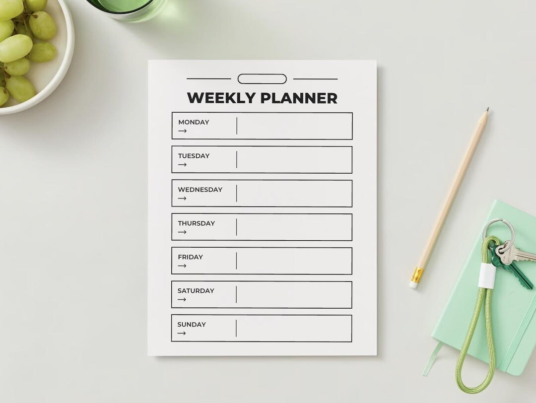 Minimalist Weekly Planner – Printable PDF | Stay Organized & Productive ...