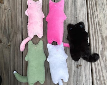 Handmade Cat Plushies: Weighted Whimsical Kitten Dolls