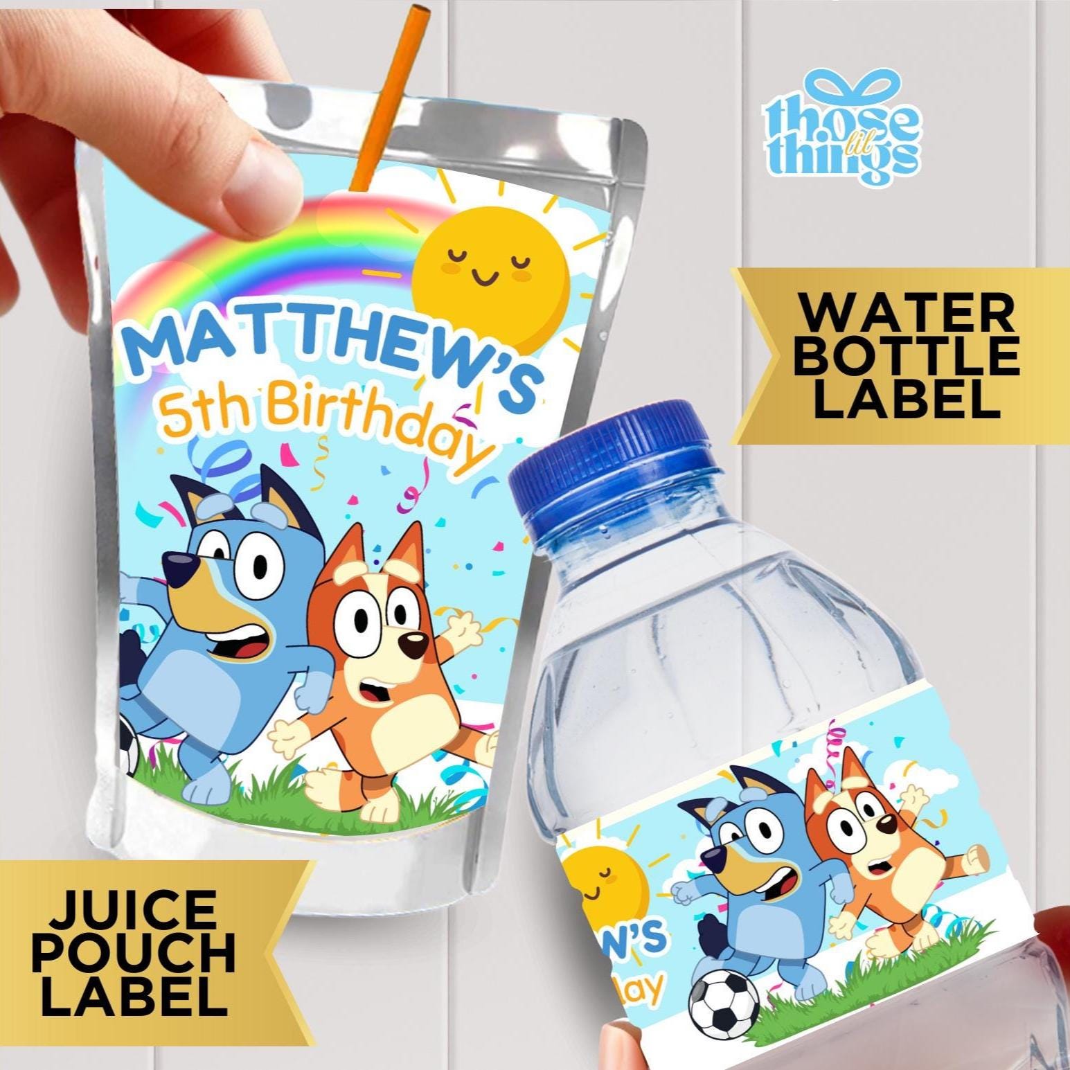 Bluey Party Chip Bag & Labels