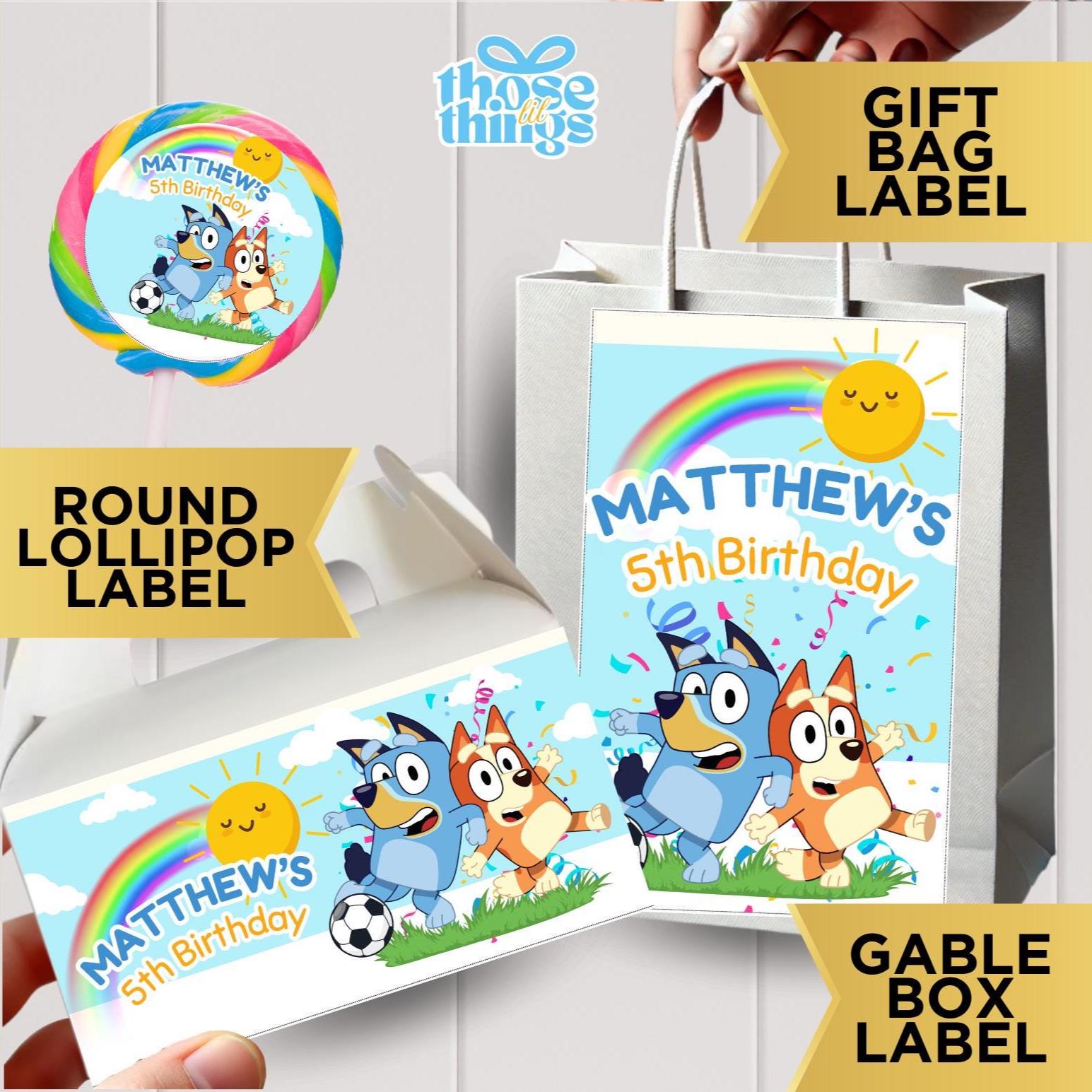 Bluey Party Chip Bag & Labels