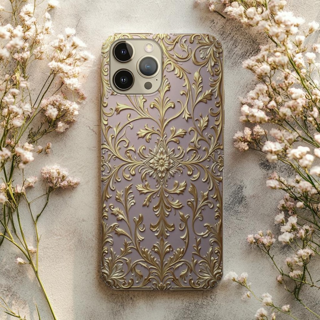 Luxury Gold Baroque Floral Print Phone Case for Samsung & iPhone ...