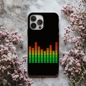 Glow Equalizer Phone Case – Neon Soundwave Bar Design for DJs & Music Lovers – Colorful Audio Visualizer Tech Case, iPhone and Samsung