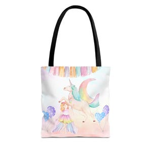 Magische Einhorn Tragetasche, süßes Geschenk für Mädchen, Geburtstagsparty Accessoire, umweltfreundliche Einkaufstasche, Märchen inspiriert Tasche, Einhorn Liebhaber
