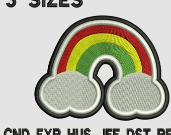 Rainbow Machine Embroidery Design | Cute Colorful File (Digital Download)