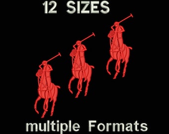 Polo Horse Embroidery Design , Machine Embroidery File (pes, dst, , hus, jef,  pdf)