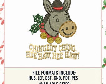Dominick The Donkey Christmas Embroidery File Digital Download