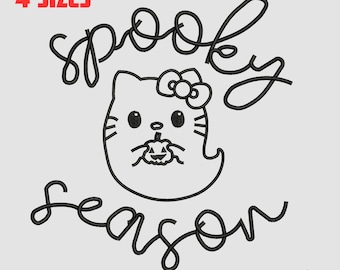 Cute Halloween Ghost Machine Embroidery Pattern | Spooky Season (Digital File)