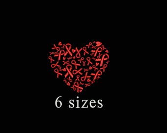 Ribbon Heart Embroidery Design  | Machine Embroidery Digital File