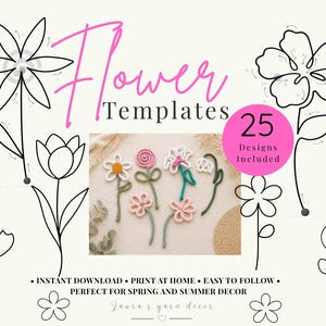 Summer Flower Wire Templates | I-Cord Patterns | DIY Floral Art (Digital Download)