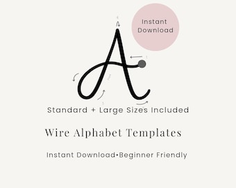 Alphabet Wire Templates | I-Cord Letter Patterns, Name Signs, Wire Art (Printable)