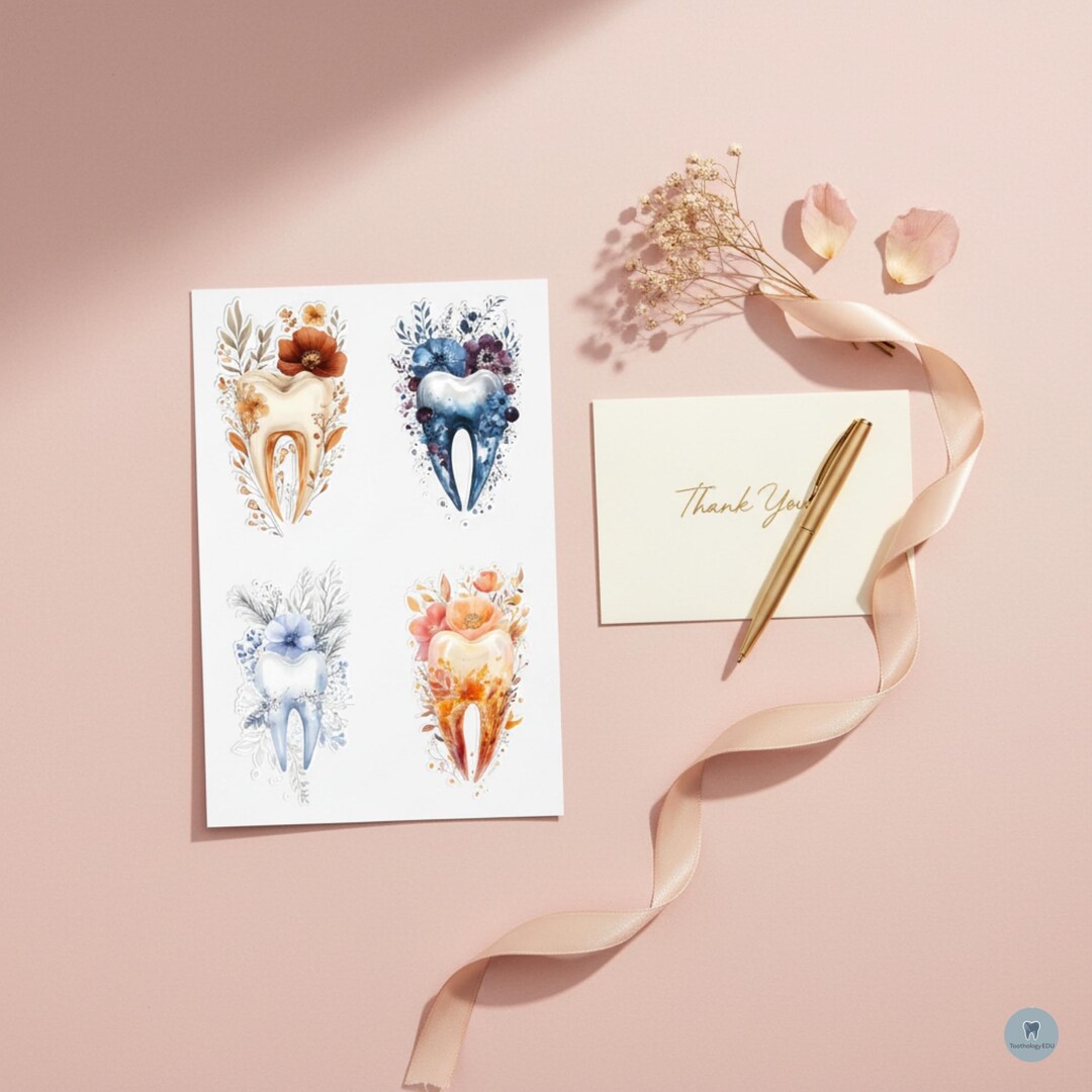 Floral Tooth Anatomy Sticker Set: Dental Student, Hygienist Gift - Etsy