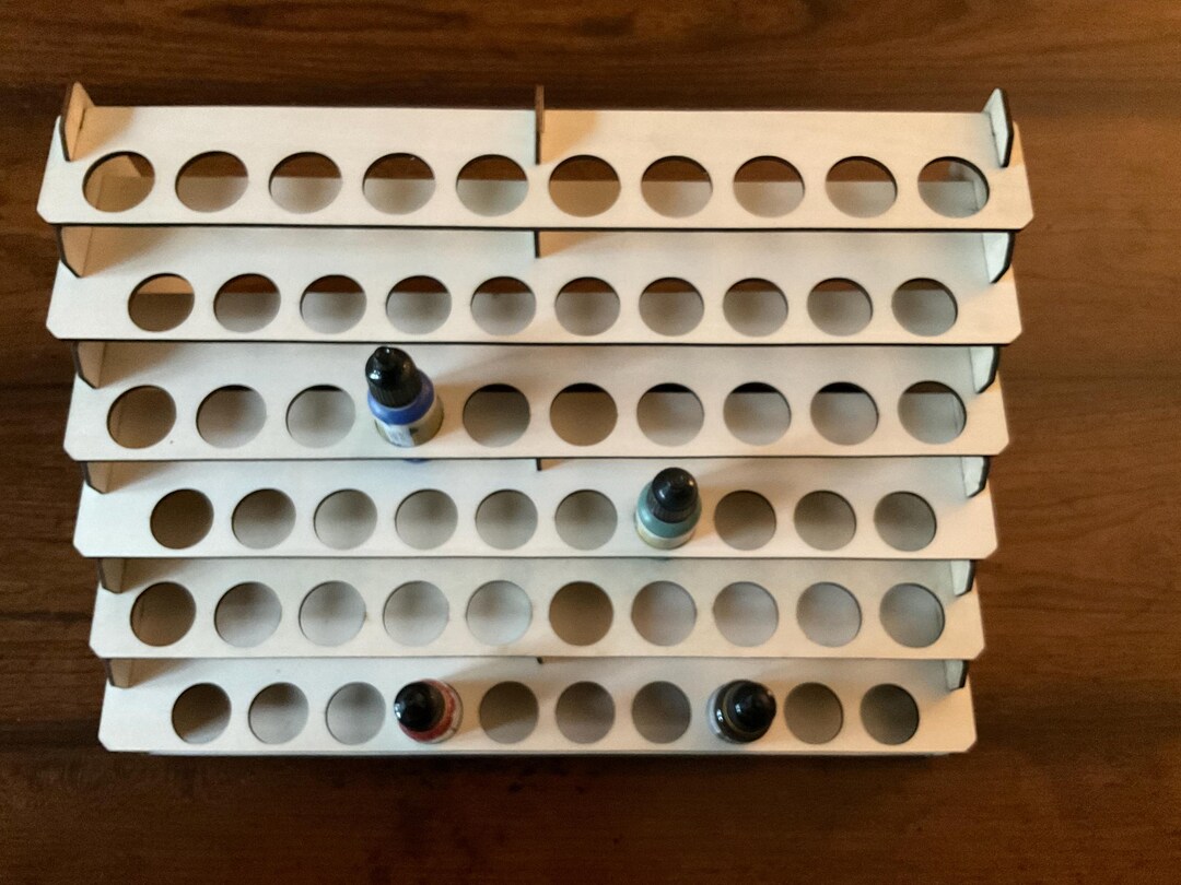 Paint Machine Storage Rack Basswood Paint Rack: 60-bottle Airbrush Paint Organizer, Art Tools ...