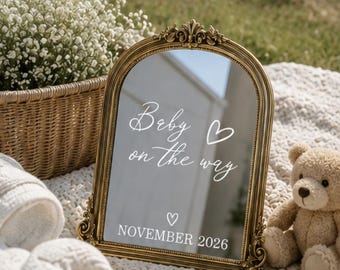 Personalized Baby Announcement Mirror | Custom Pregnancy Reveal Sign| Mirrors