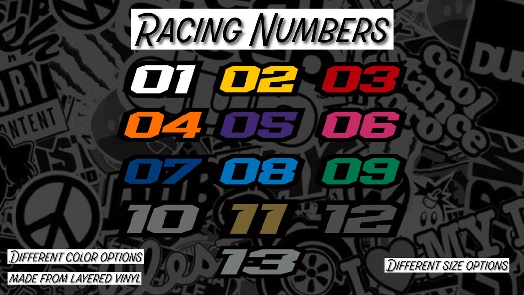 X Number Racing Decal X2 Racing Numbers Vinyl Decals Sticker Graphics - Etsy UK