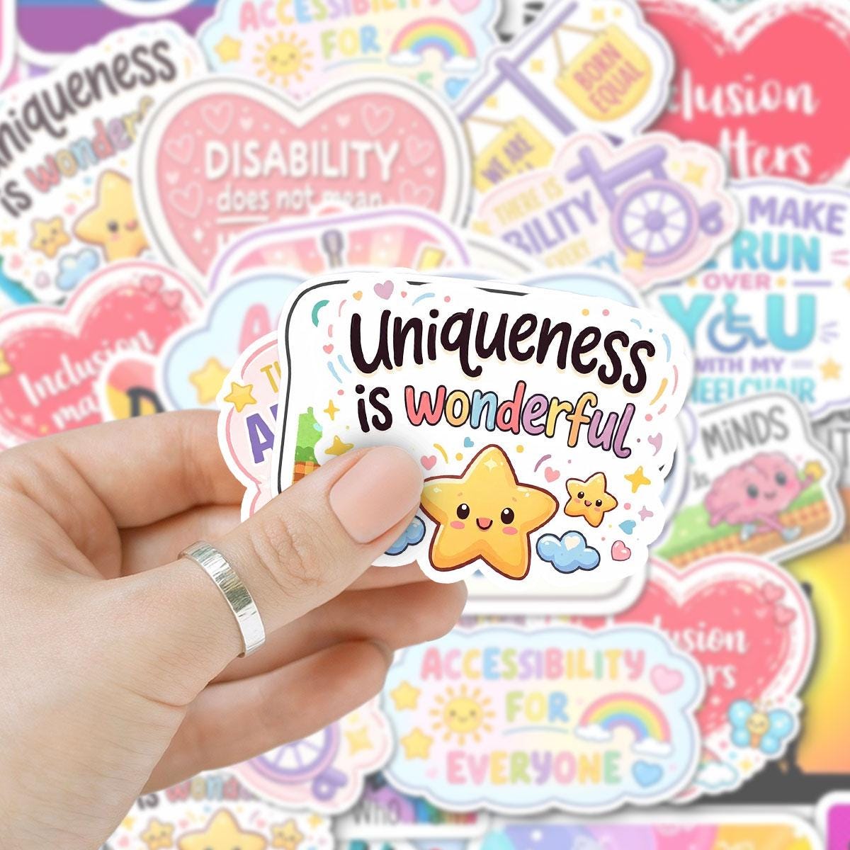 PACK 100pcs Disability Stickers Pack, Disability Awareness, Human ...