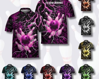 Custom Lightning Strike Bowling Jersey: Personalized Team Shirt