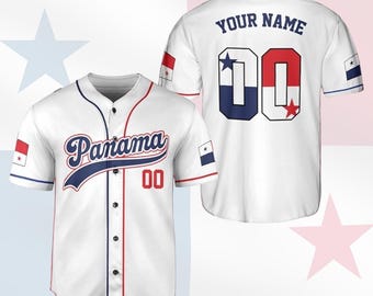 Custom Panama Baseball Jersey – Personalized Name & Number, Panamanian Flag Design, Pride Shirt for Men and Women