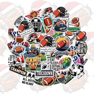 60Pcs American Football Stickers: Waterproof Vinyl Decals