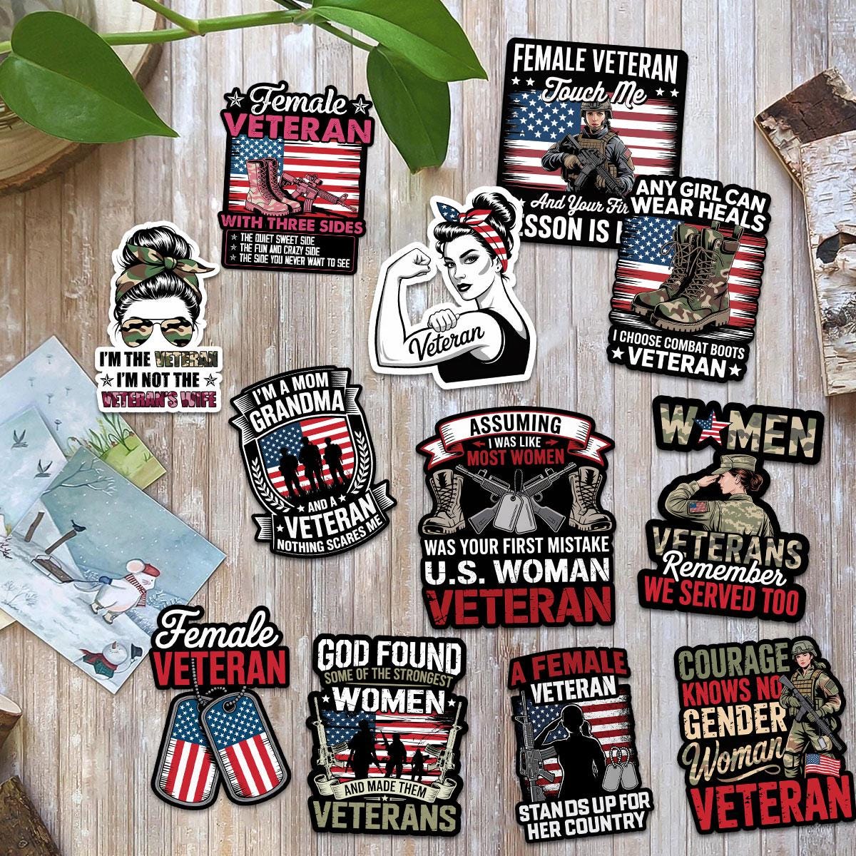 Wounded Veteran Sticker 12pcs Veteran Sticker Pack, Military Veteran Stickers, Patriotic ...