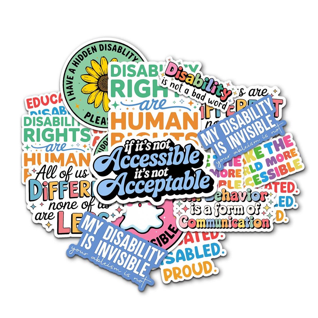 10pcs Disability Awareness Stickers Pack | Invisible & Proud Vinyl ...