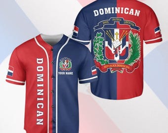 Personalized Dominican Republic Baseball Jersey: Custom Flag Pride