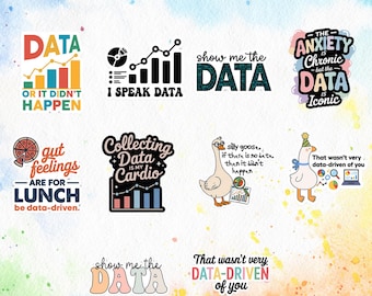 10Pcs Funny Data Analyst Sticker Pack, I Speak Data Vinyl Stickers, Data Scientist Gift, Tech Humor Waterproof Decal for Laptop & Notebook