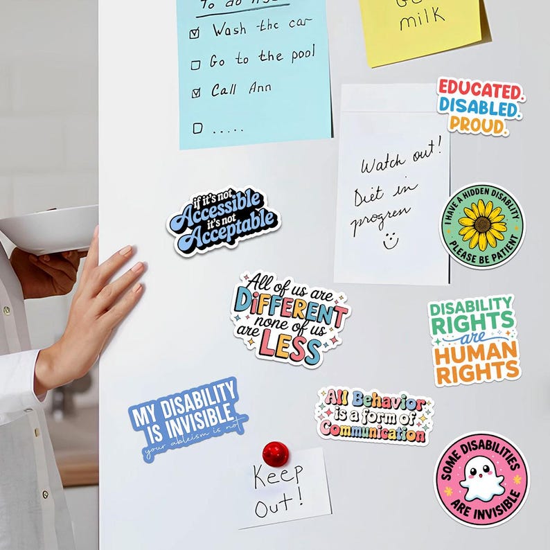 10pcs Disability Awareness Stickers Pack | Invisible & Proud Vinyl ...