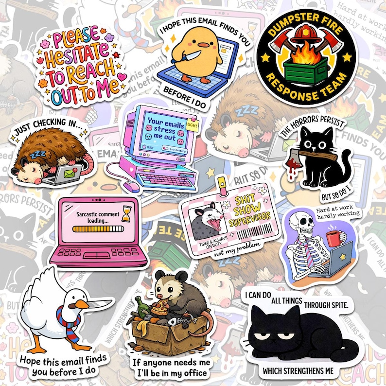 a bunch of stickers that are on a table