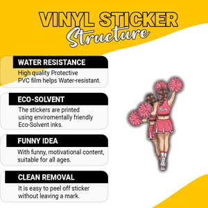 1PCS Personalized Cheer Vinyl Sticker, Cheerleader Bumper Sticker ...
