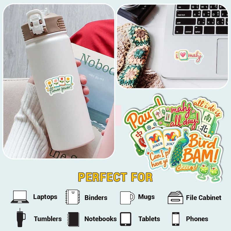 a person holding a white water bottle next to a laptop