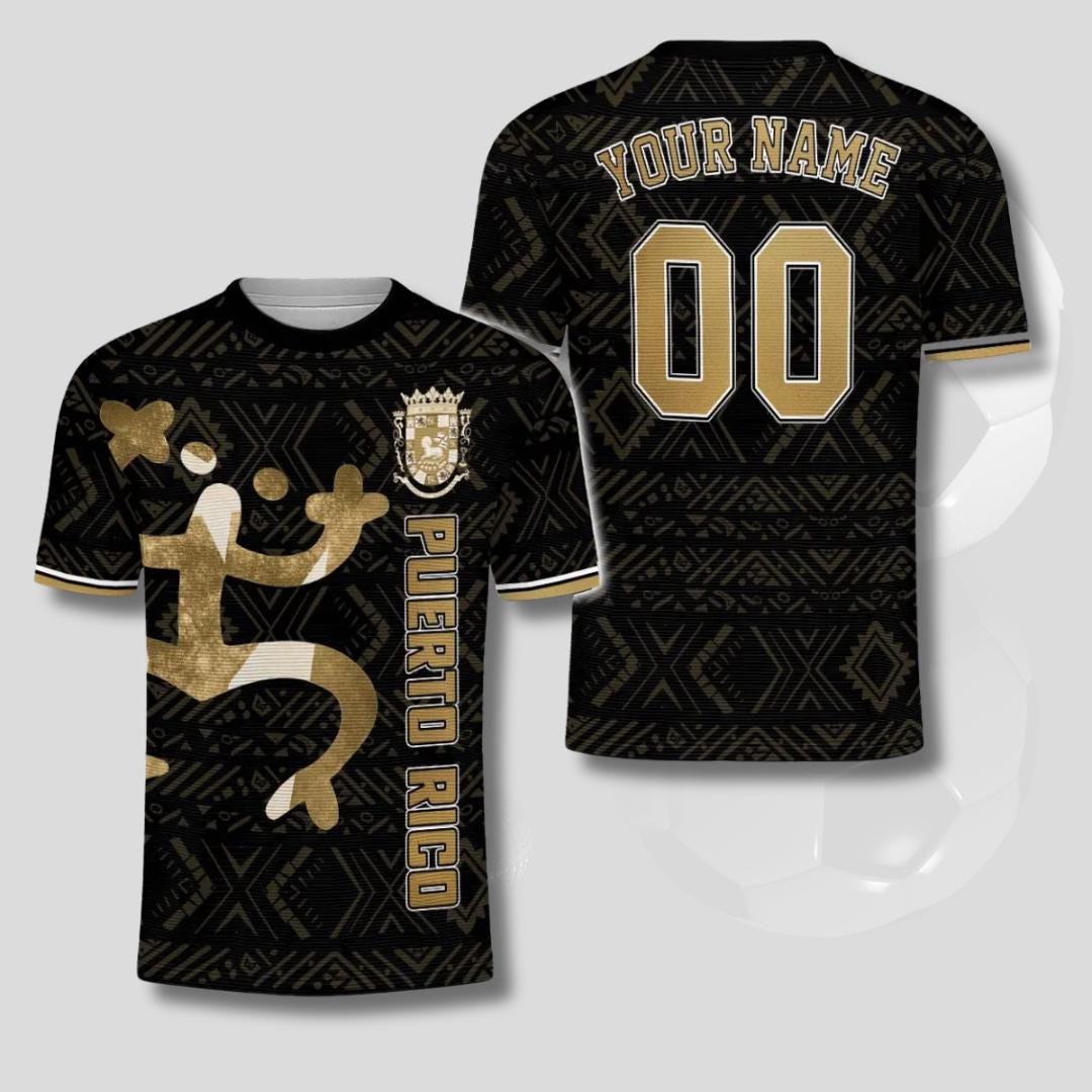 Discover Custom Puerto Rico Soccer Jersey: Taino Art, Personalized Name & Number