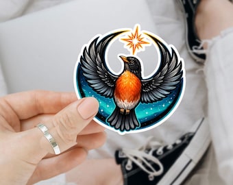 15Pcs American Robin Resistance Vinyl Sticker, Symbolic Vigilance Emblem, CT MI WI, Connecticut Michigan Wisconsin