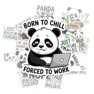 10 Pcs Panda Stickers | Cute Panda Decal Pack of 10 | Funny Panda Quotes | Love Pandas, Chill Panda Vibes
