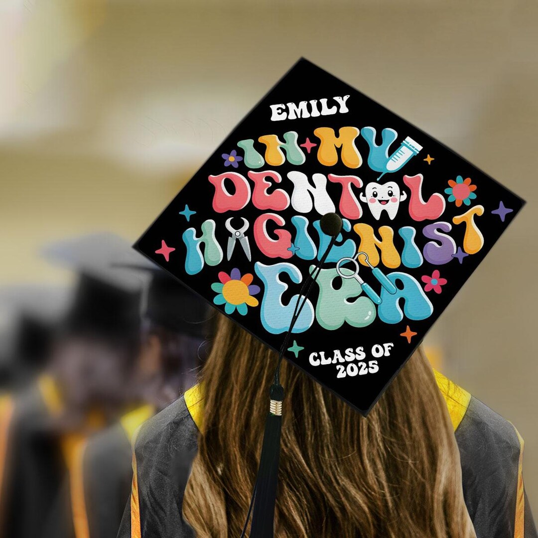 Dmd Grad Caps Personalized Dentist Graduation Cap Topper, in My Dental Hygienist Era ...