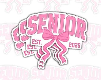 Class of 2026 Senior Graduation Sticker | Square Sticker, Pink Glitter ...
