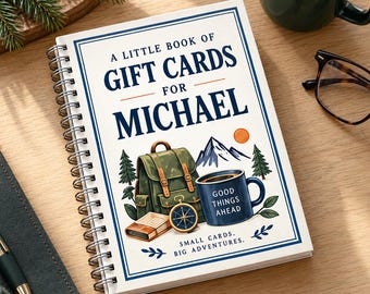 Personalized Gift Card Book for Him, Custom Name 10-Page Gift Card Holder, Birthday Christmas Gift for Husband, Boyfriend, Dad or Son