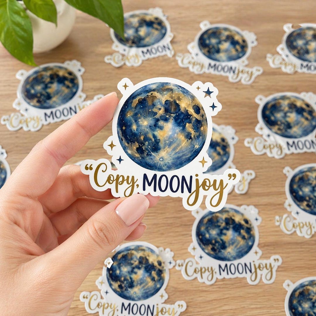 100pcs Copy Moon Joy Vinyl Stickers, Moon Artemis II Sticker, Astronomy ...