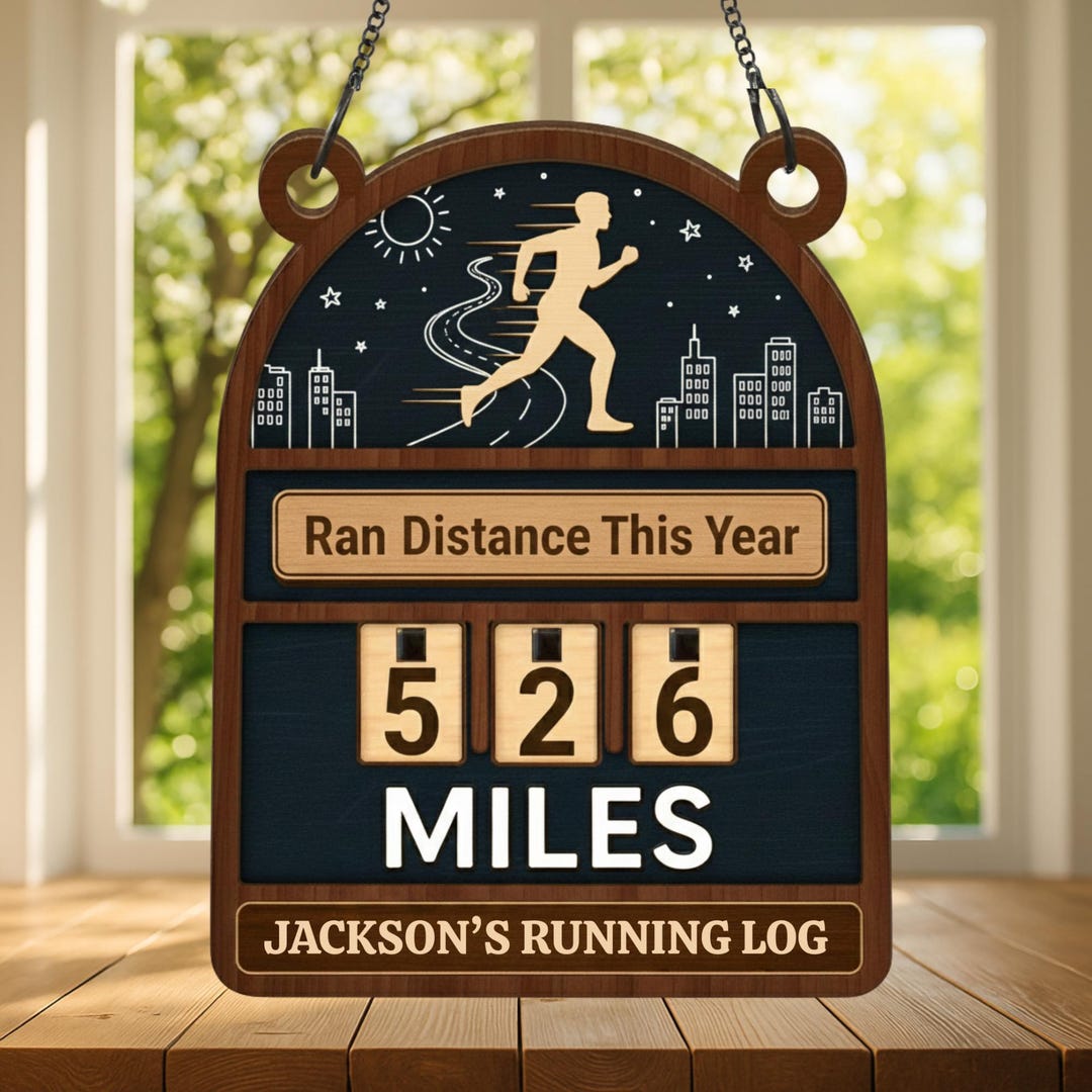 Custom Miles Run Tracker Sign, Running Distance Counter Sign, Running ...