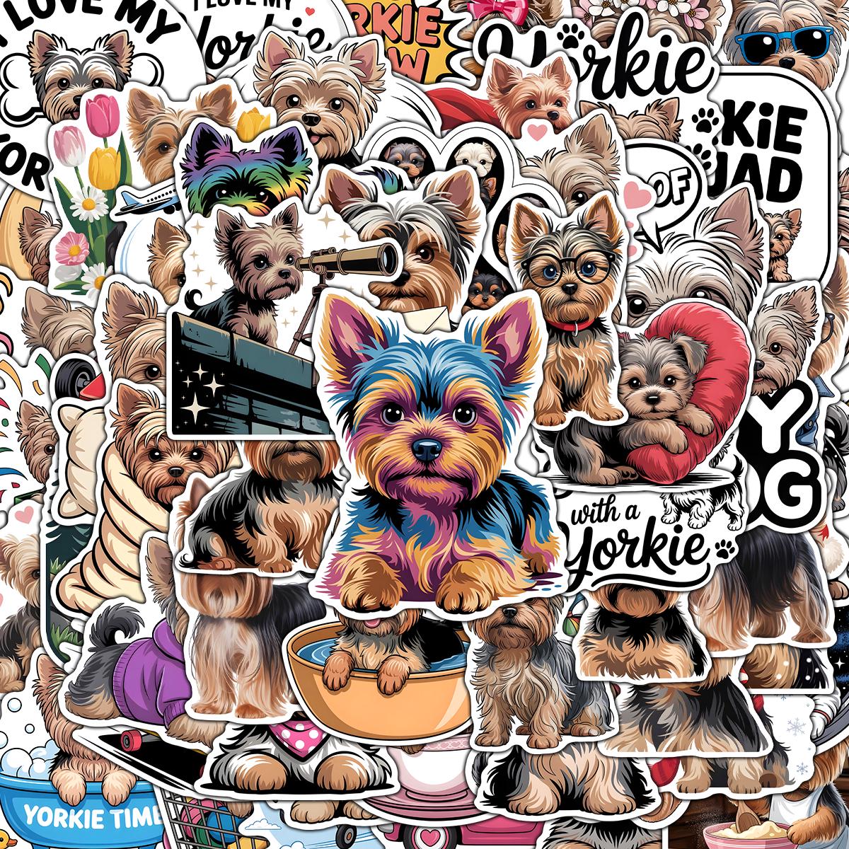 60pcs Yorkshire Terrier Sticker Pack, Cute Yorkie Dog Stickers, Small ...