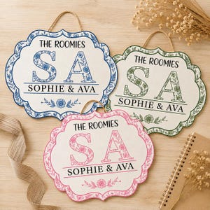 Custom College Door Wooden Sign, Personalized Dorm Room Name Plaque, Student Housing Door Decor