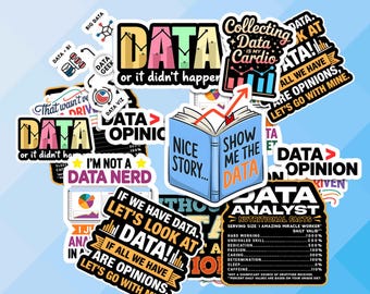 10Pcs Funny Data Analyst Sticker Pack, I Speak Data Vinyl Stickers, Data Scientist Gift, Tech Humor Waterproof Decal for Laptop & Notebook