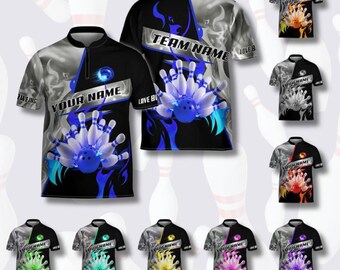 Custom Neon Flames Bowling Jersey: Personalized Team Shirt